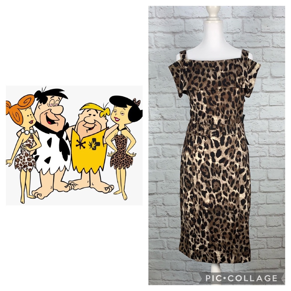 Badgley Mischka Leopard Print Dress Size 10